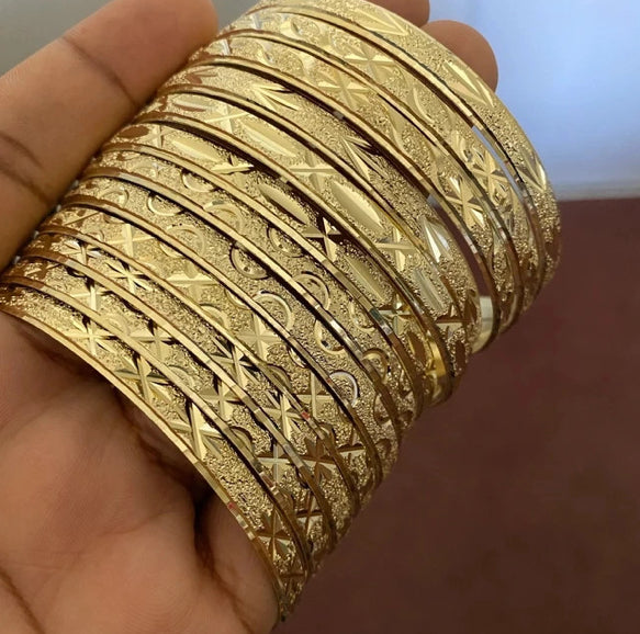 22k Gold Bangles Set (12pc)