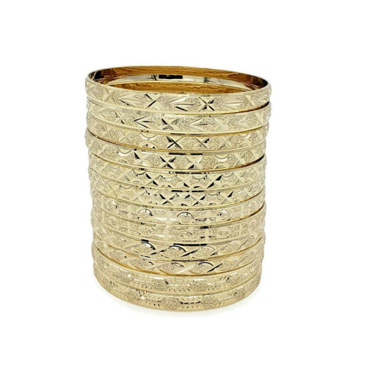 22k Gold Bangles Set (12pc)